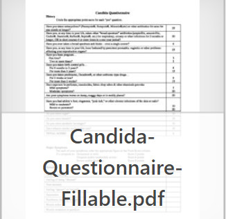 Candida Questionnaire Fillable